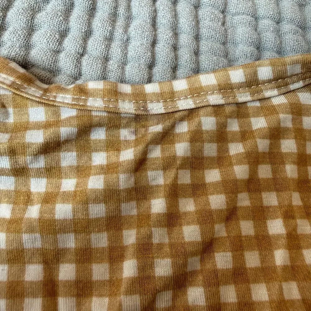 Forever French Bamboo Baby Outfit Set 3-6 Months Boy Footie Pants Gingham Check